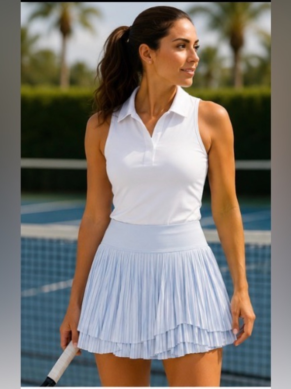Lucky in Love Blue Pleated Tennis Pickleball Skort Skirt Size M 8-10